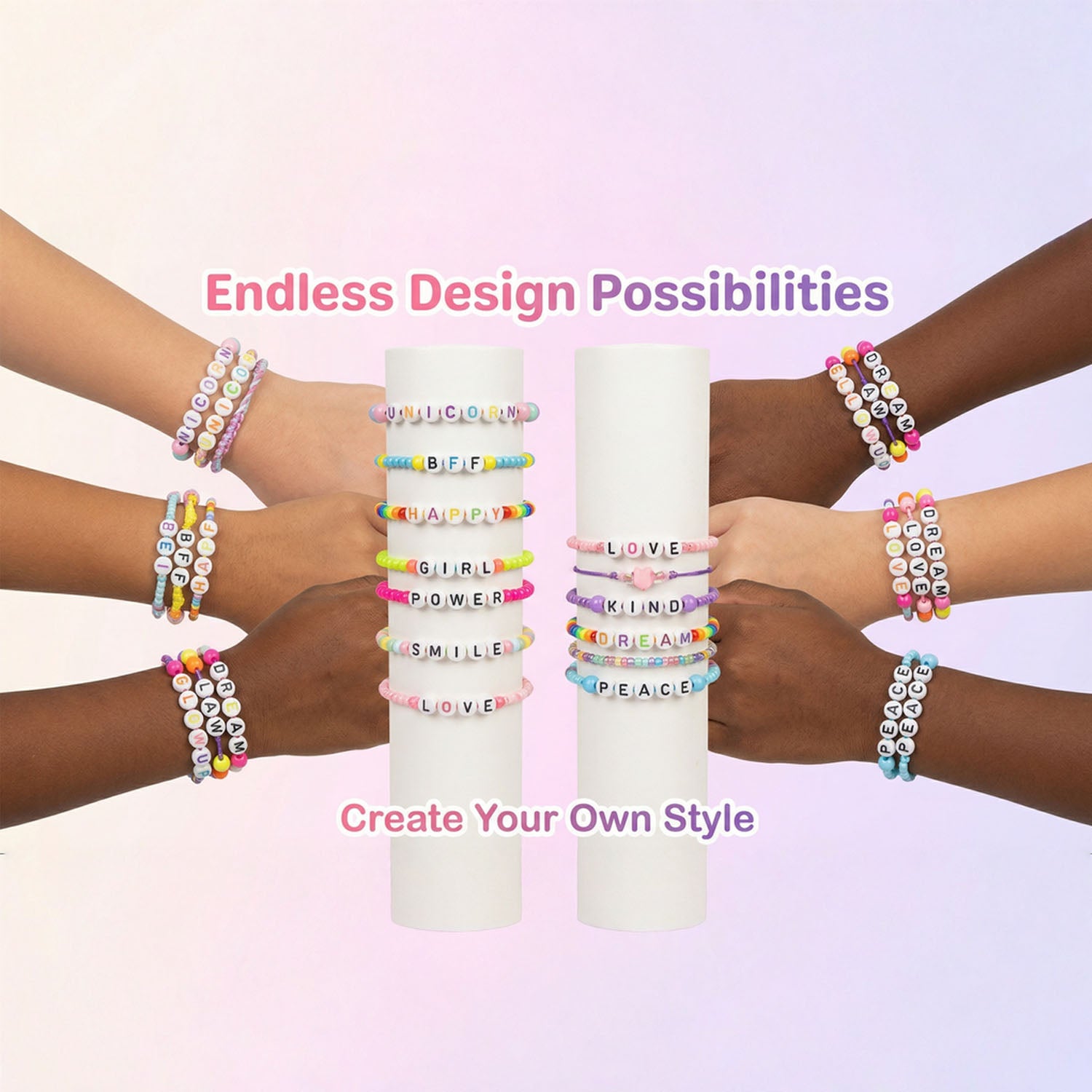 Heart-shaped bracelet set